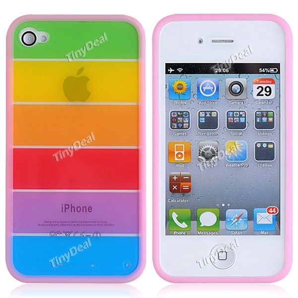 Protective Rainbow Case Cover Shell for iPhone 4 4G 4S - Pin